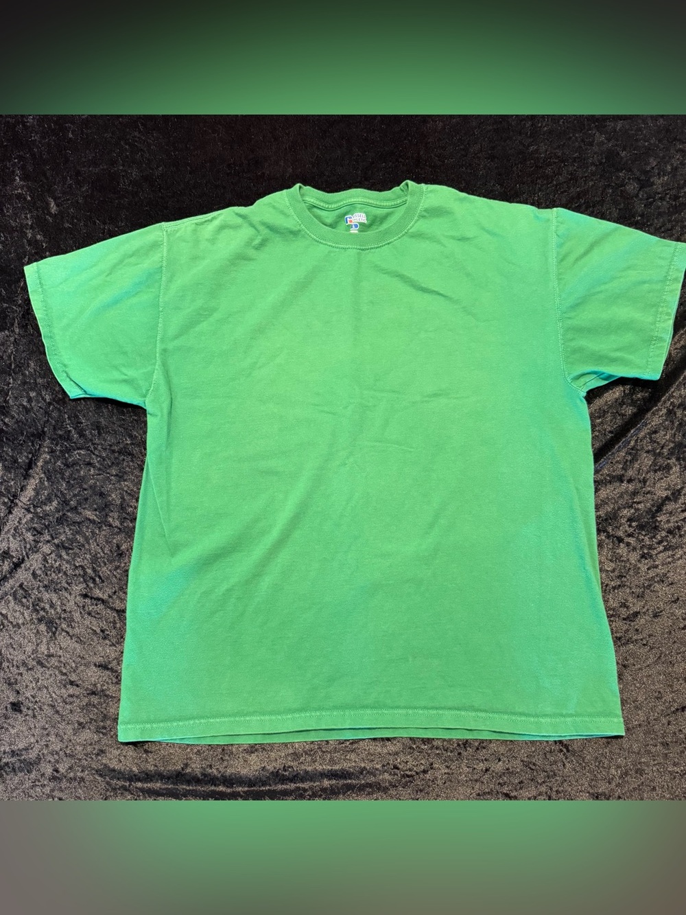 Russell Athletic Men’s Solid Green Short Sleeve Crewneck Tee Large, 100% Cotton